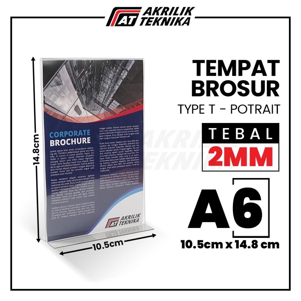 

redi Tempat Brosur Akrilik A6 2mm / Akrilik Tent Card Tent Holder / Acrylic Qris Barcode - Tipe T