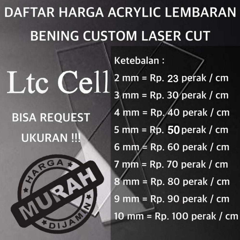 

redi Acrylic Bening Custom 5mm Rp 50 Akrilik Lembaran Potong Laser