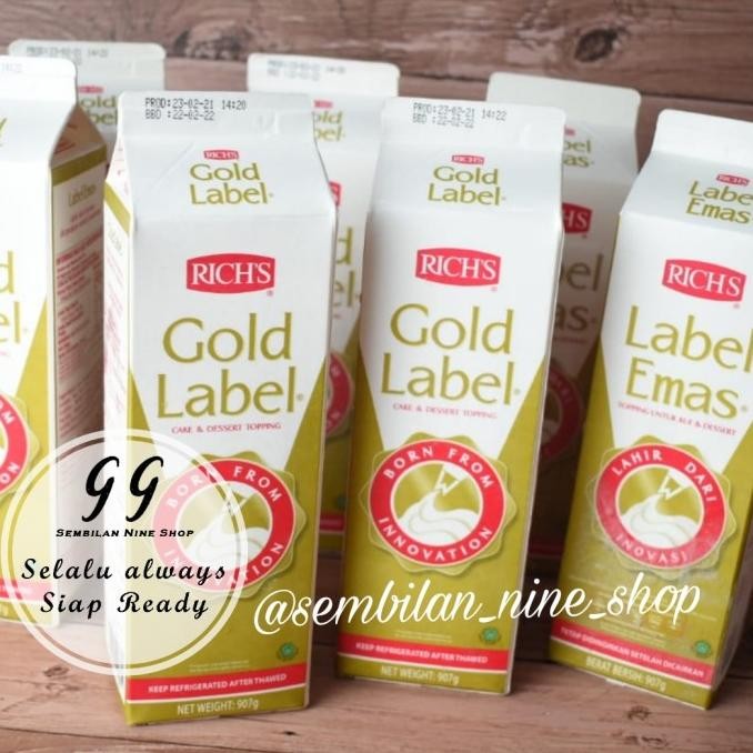 

Sale Richs Gold Label Non Dairy Whipping Cream Rich 907 Gram