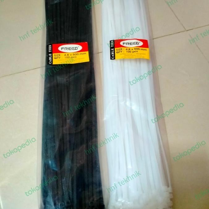 

new !!! kabel Ties 50cm hitam putih tali Tie 4,8mm x 500mm 1 bungkus murah