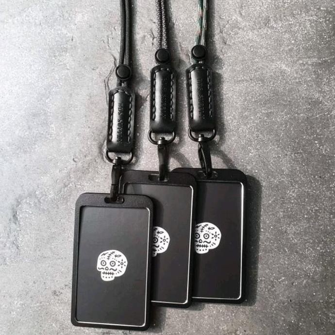 

new !!! BDS SCOTT - Minimalist Paracord Leather lanyard id holder murah
