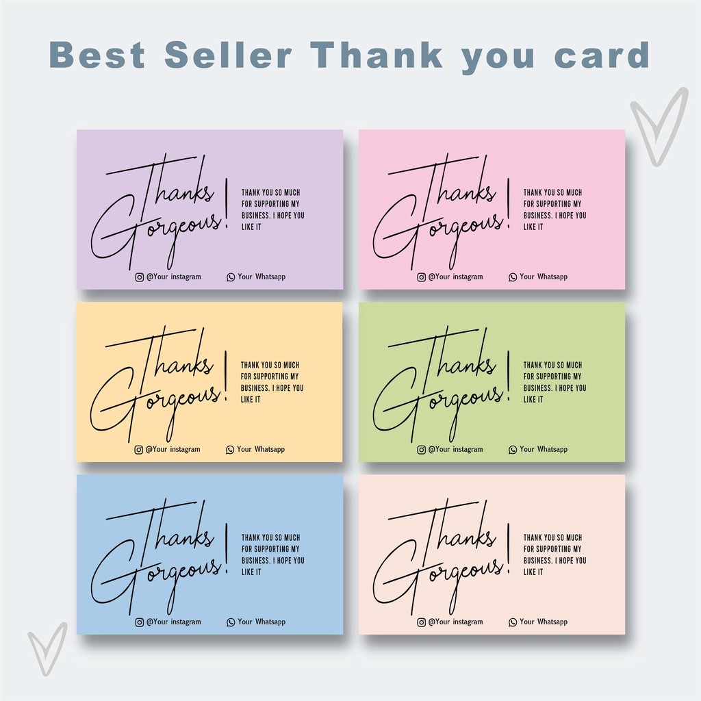 Thank You Card Custom / Kartu Ucapan / Gift card / Sticker Thank You / Custom Kartu Ucapan