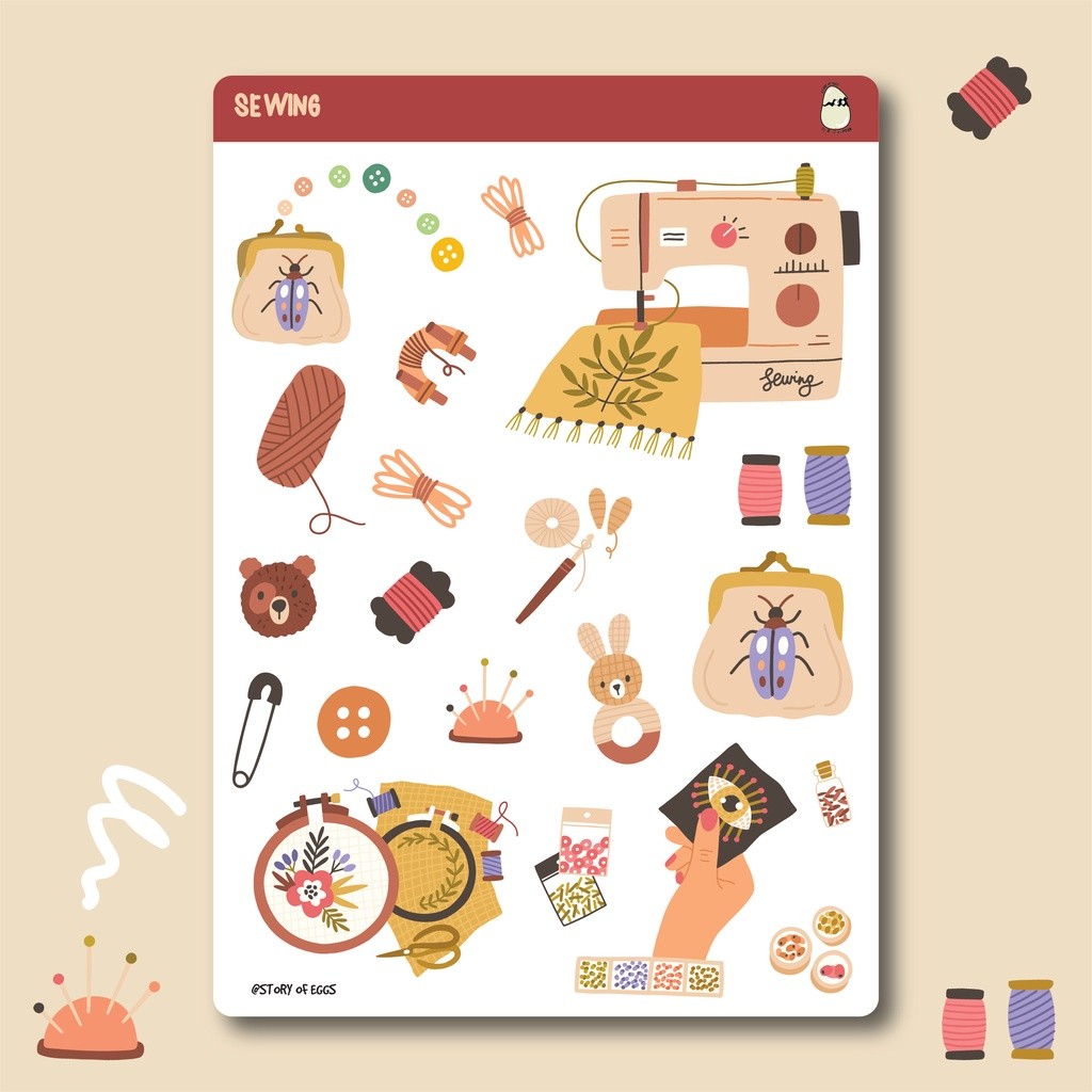

Sewing Stickers / Journaling / Bujo / Cute Sticker / Aesthetic