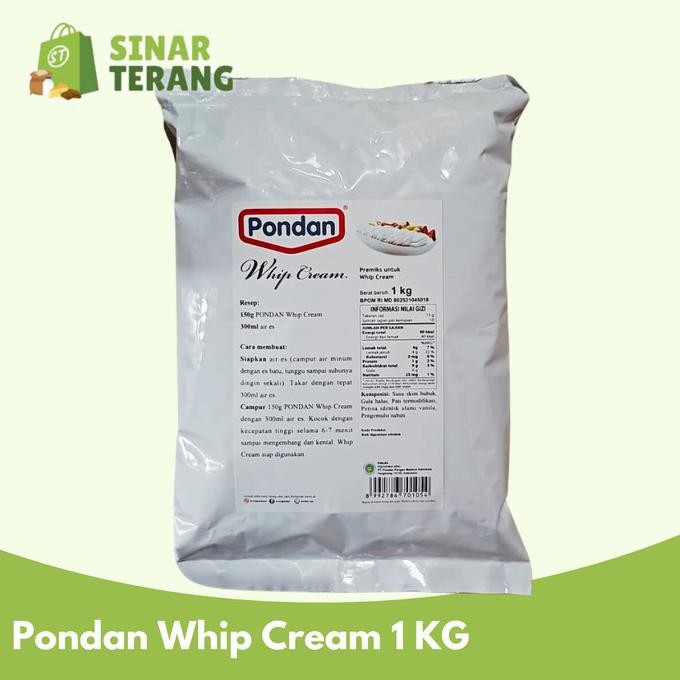 

Sale Pondan Whip Cream / Whipping Cream Bubuk Kiloan Bulky 800Gr