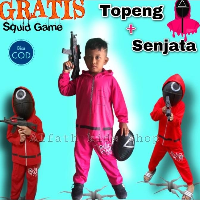 SETELAN BAJU SQUID GAME ANAK BAJU SKUID / SKUIT GAME JAKET SQUID GAME
