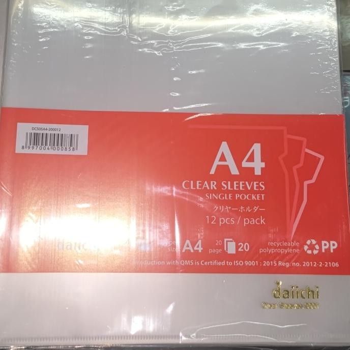 

new !!! clear sleeves a4 daichi murah