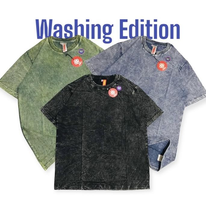 new  Ossu Basic Washed Sand Washing Tshirt | Kaos Polos Combed 24s murah
