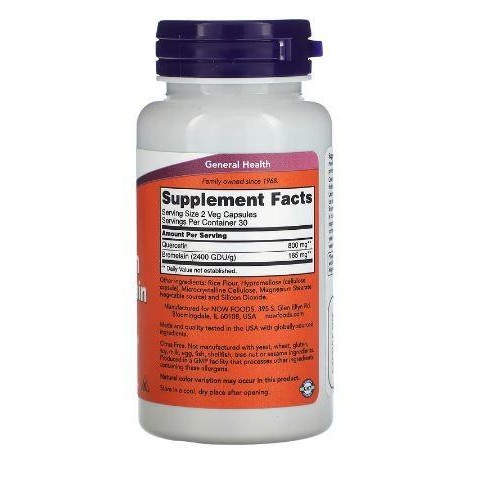 

Now Food Quercetin With Bromelain 60 Vegcaps Now Quercetin Ori Usa