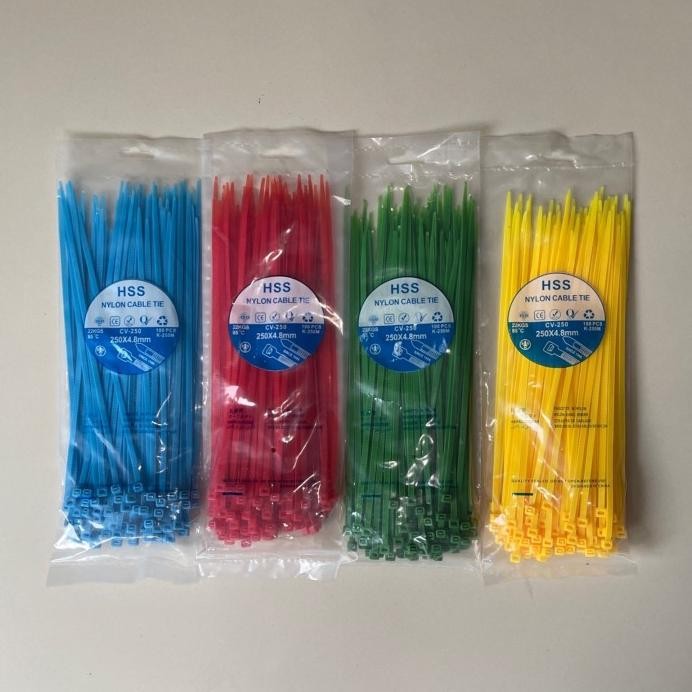 

new !!! Kabel Tis Cable Ties CV 250 X 4.8 mm Biru/Merah/Hijau/Kuning HSS murah