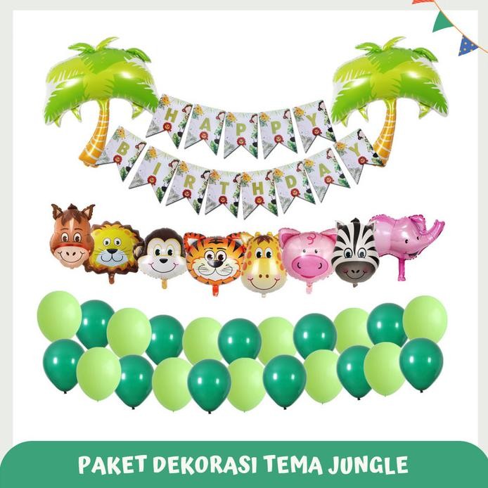 ready  Paket Dekorasi Ulang Tahun Anak Tema Jungle murah