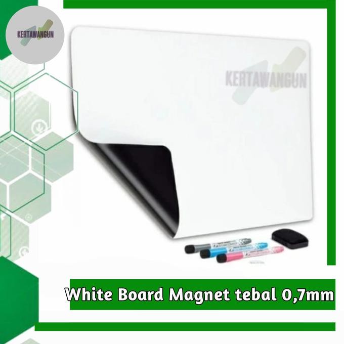 

TERBARU - White Board Magnet papan tulis 100x60cm tebal 0,7mm