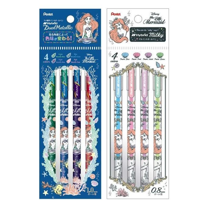 

TERBARU - Pentel Hybrid Milky Dual Metallic Disney Ariel Gel Ink Limited Edition
