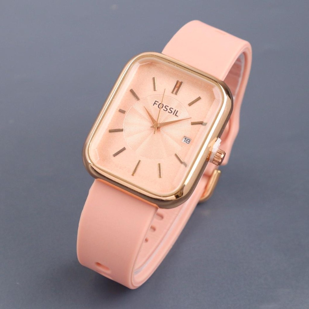 FOSIL JAM TANGAN WANITA FOSIL TALI RUBBER TANGGAL AKTIF JAM TANGAN WANITA FOSIL MODEL TERBARU JAM TA