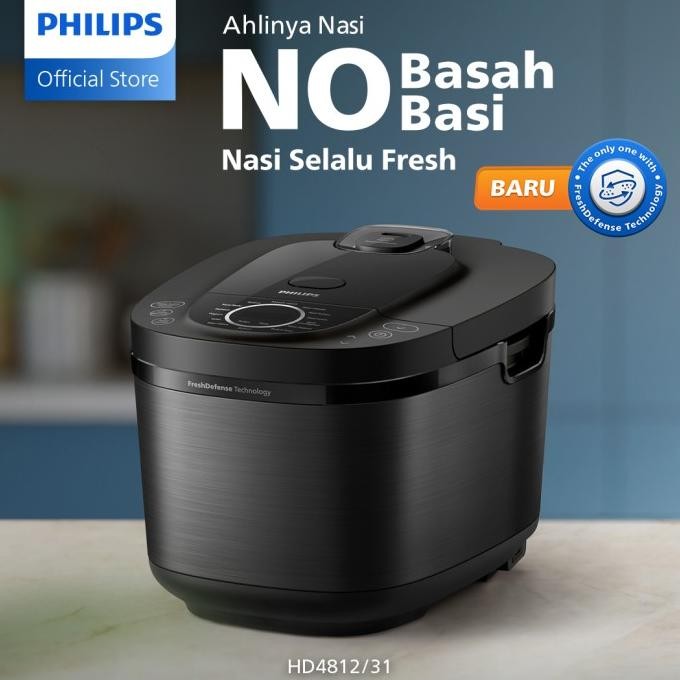 philips digital rice cooker magicom 1.8 l - 3000 digital series premium hd4812/31 - hitam- 18 menu m