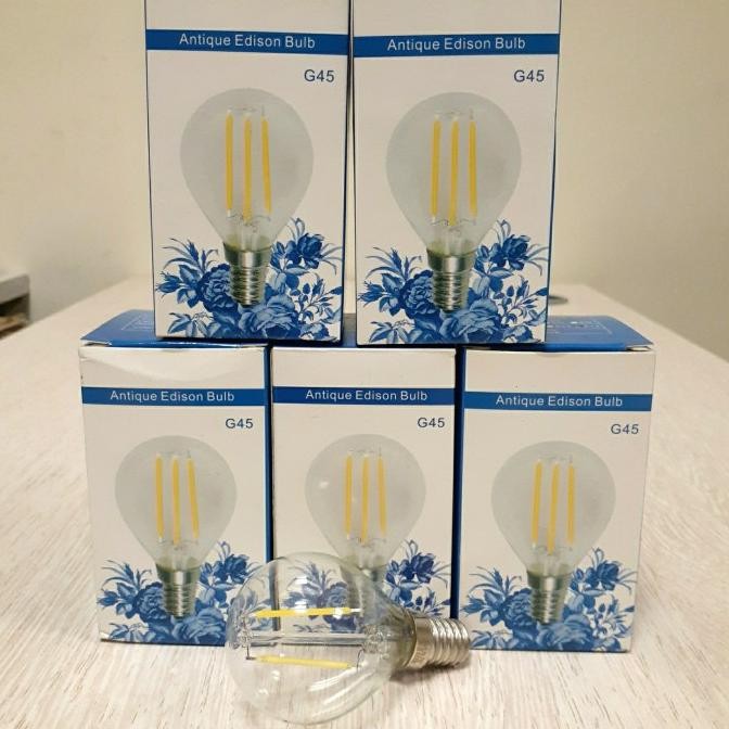 ] Lampu/Bohlam Filament G45 4W 220V E14 6400K Putih