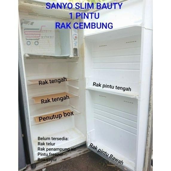 rak kulkas lemari es sanyo slim beauty 1 pintu