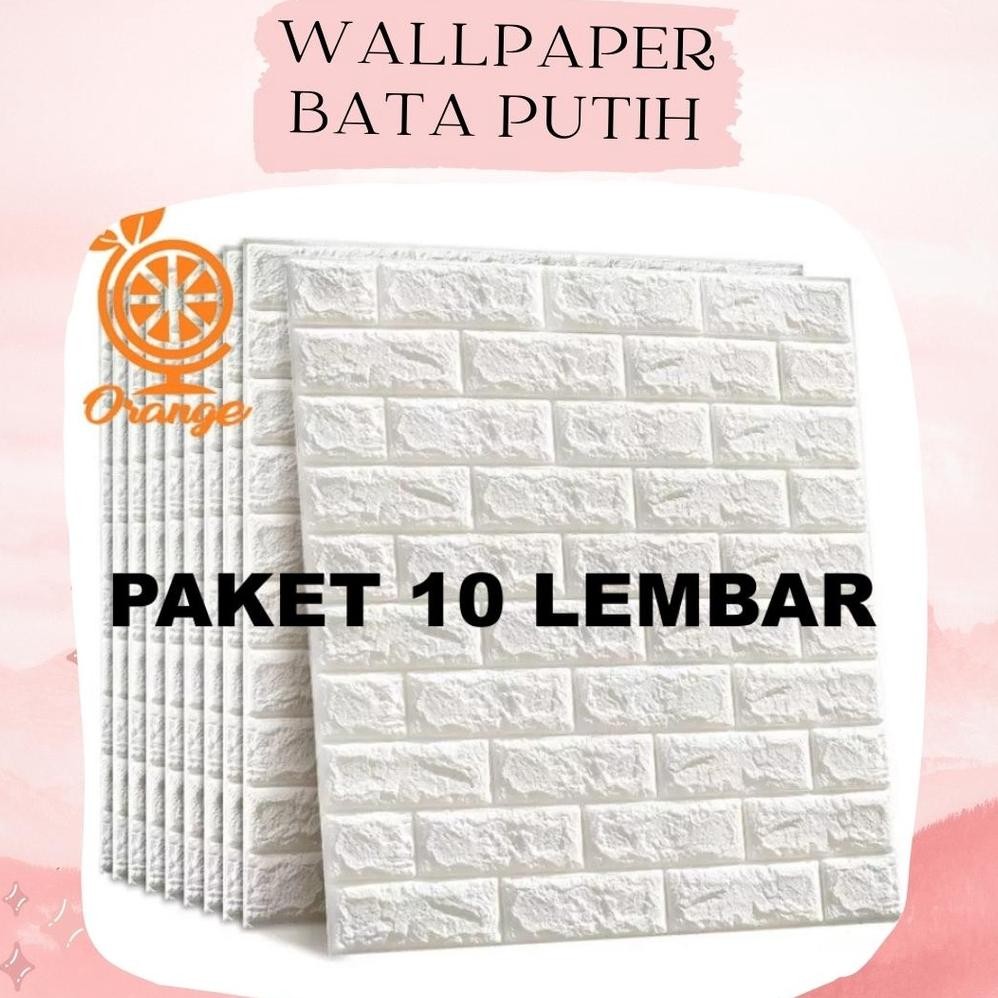 PAKET 10 LEMBAR Wallpaper 3D Modern Foam Batu Bata Wallstiker Wallpaper Dinding 3D Foam