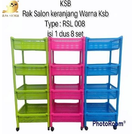 RAK SERBAGUNA / RAK SALON 4 Susun PLASTIK Keranjang KSB