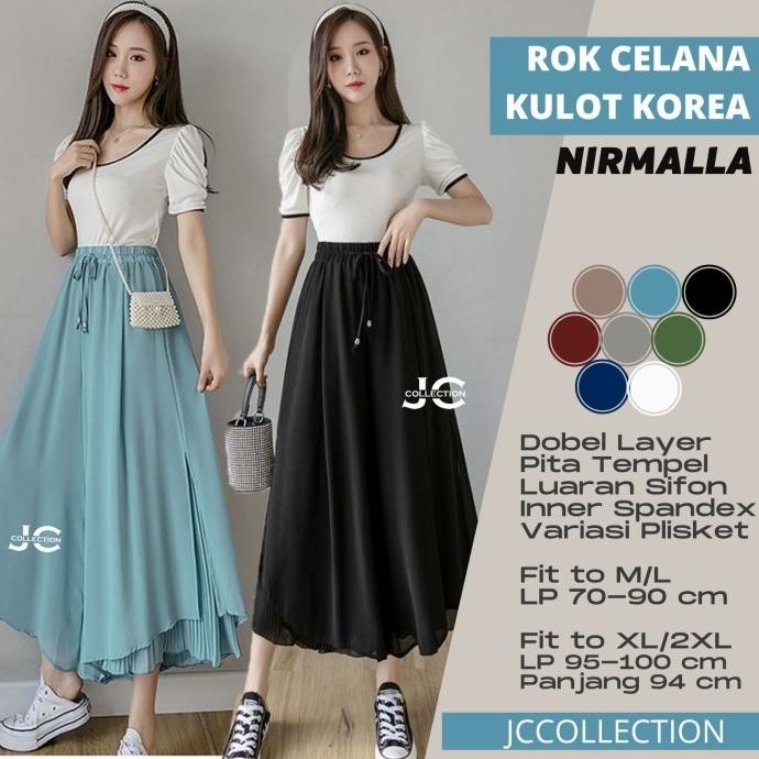 CELANA PANJANG SIFON GAYA KOREA NURMALLA STICE PANTS KULOT JCFASHION