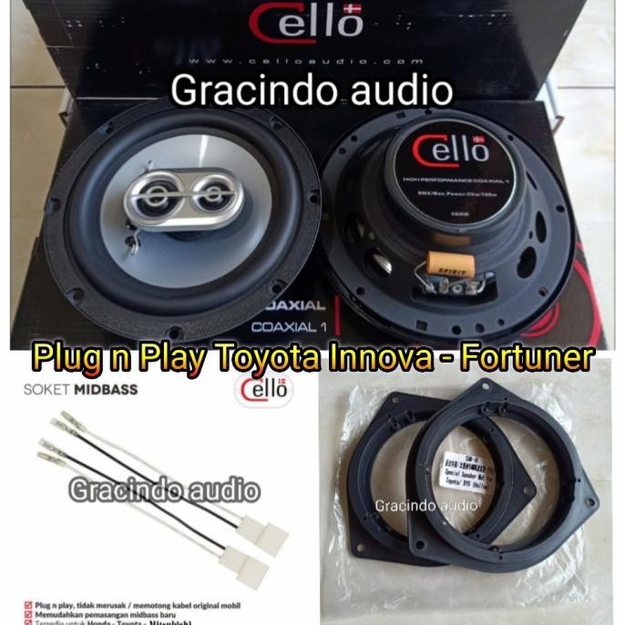 Speaker Pintu Coaxial Cello 3Way Pnp Oem Toyota Innova Fortuner 16-Now