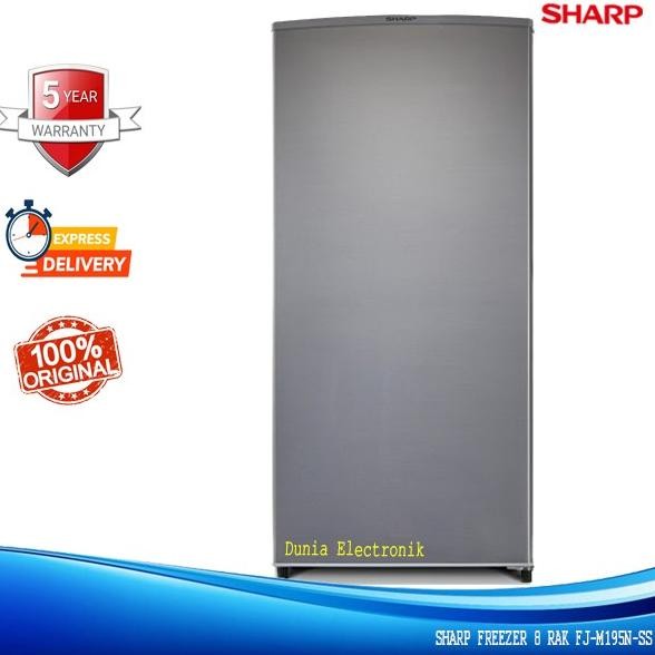 sharp freezer 8 rak fj-m195n-ss low watt stand freezer