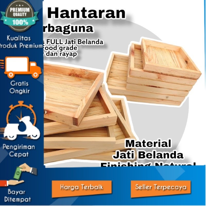 Wooden tray Nampan kotak hantaran kayu jati Belanda aesthetic / Kayu Jati Belanda Oven