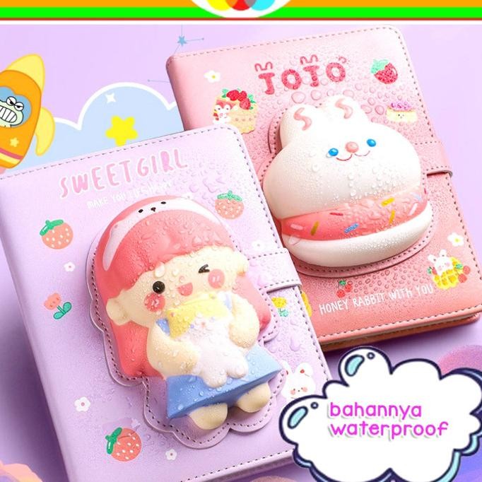 

Buku Diary Free Squishy Binder Jurnal Planner Anak Notebook Memo Korea