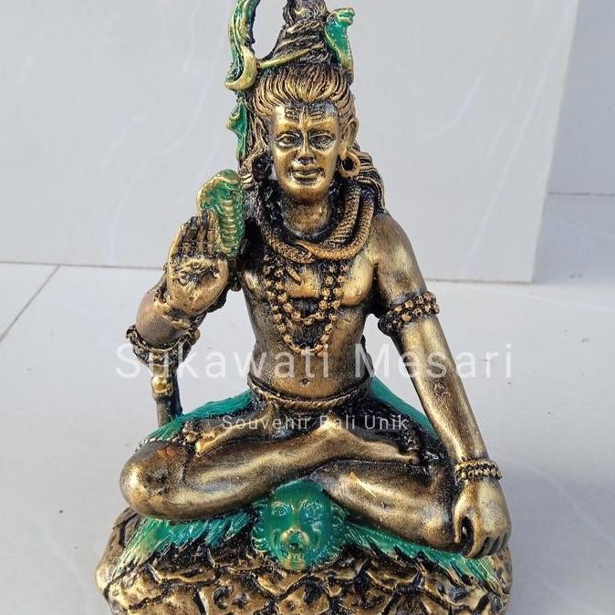 ~~~~~] Patung Dewa Siwa Siva Posisi Duduk Bersila Bahan Resin 20cm Kerajinan Khas Bali