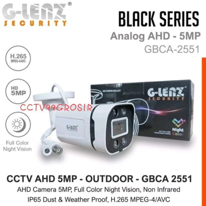 TERSEDIA Camera CCTV Outdoor ColorVu 5MP Glenz Black Series Cctv Full Color