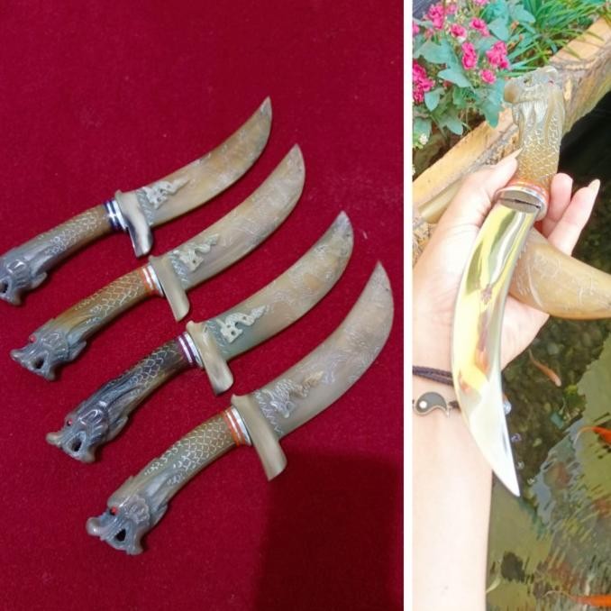 Pisau Naga Full Tanduk Bule New Stok
