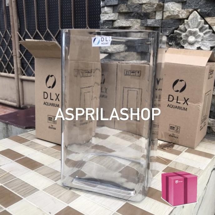 pot bunga kotak kaca tinggi 24cm kaca tebal vas bunga EKSPEDISI