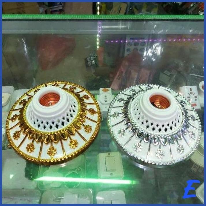 | BLR | Fiting Lampu Hias Rumah Fiting Balon Lampu Plafon Motif Silver