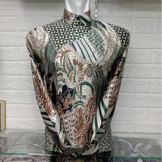 NEW DESAIN Batik Pria bahan silky super premium licin dan mengkilap pakai furing terbaru//batik//bat