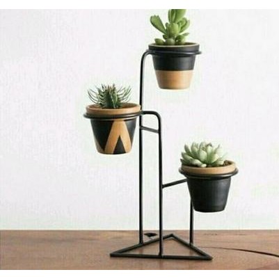 Rak Pot Bunga Besi Minimalis Ring 3 / Rak Pot Minimalis / Rak Bunga Mi