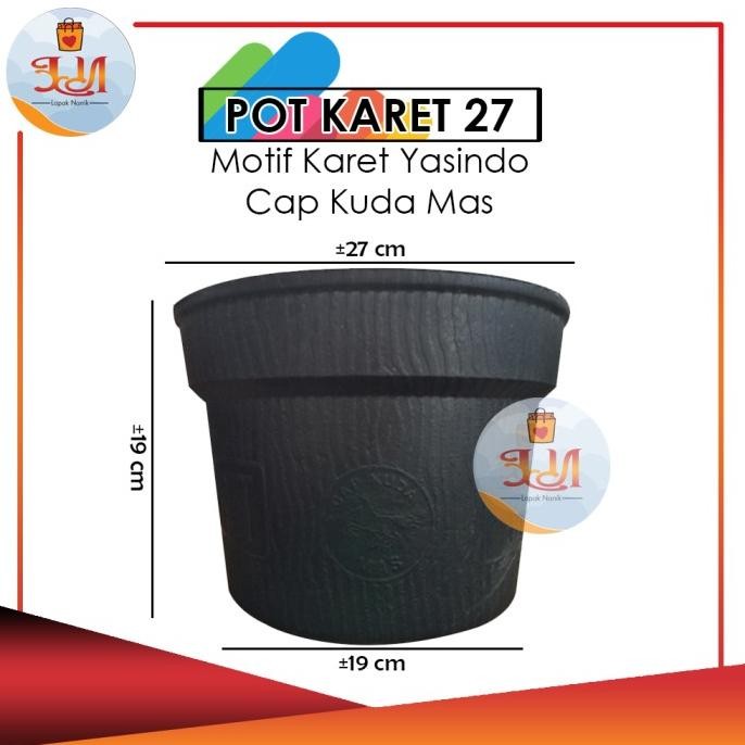 Pot Bunga Karet Yasindo Ukuran 27 cm / Pot Karet CAP KUDA MAS Yasindo