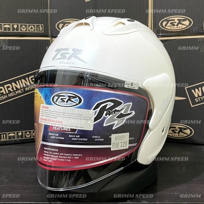 Helm TSR Ram 4 Putih Glass White - TSR Helmet