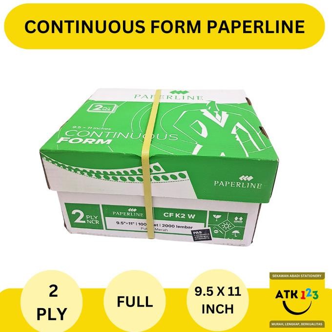 

TERBARU - Continuous Form Paperline Uk. 9,5" x 11" Rangkap 2 (2 Ply)