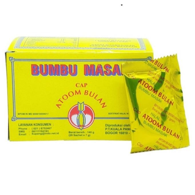

Bumbu Masak sachet Cap Atoom Bulan 1 pak isi 20x7gr Atom
