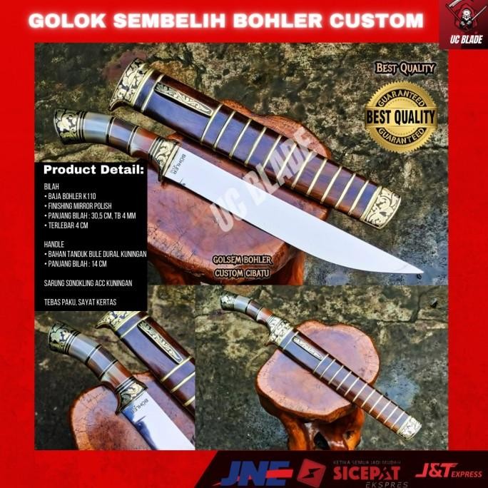 Golok Sembelih Bohler Tanduk Bule Super Custom New Stok