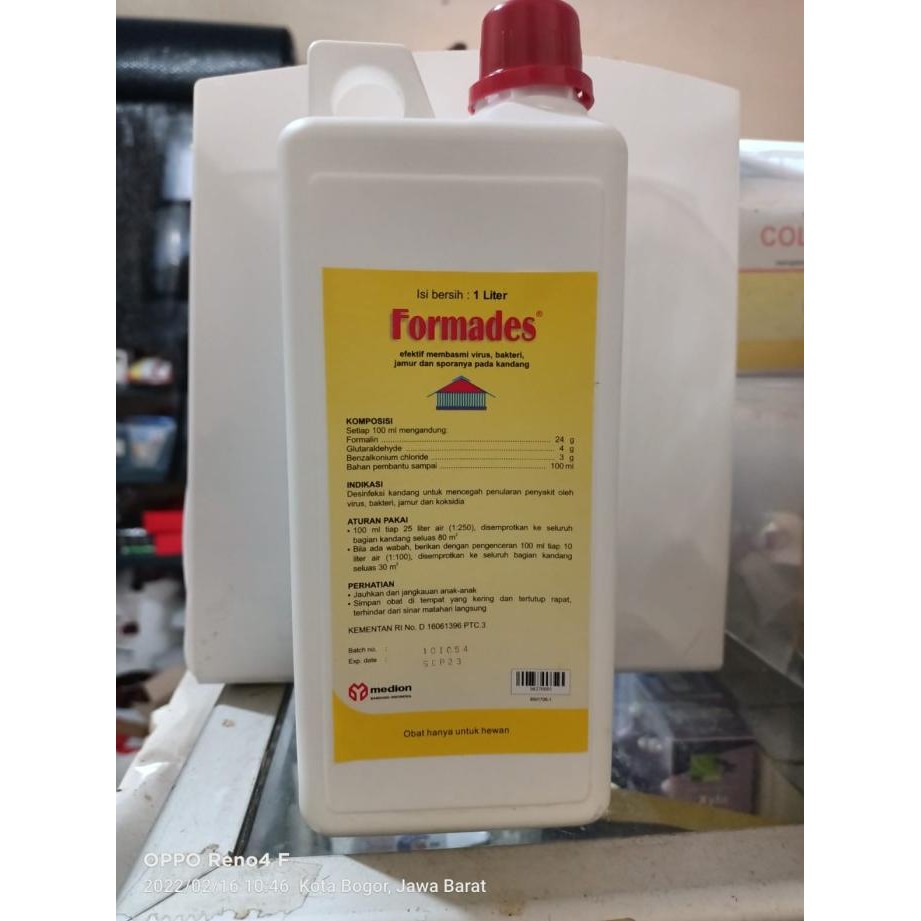 Formades 1 Liter (Pembasmi Bakteri, Virus & Spora Pada Kandang)