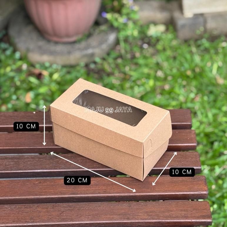 Bisa Cod Box Kotak Roti Bakar Laminasi Window Ukuran 20X10X10 Cm & 22X10X10 Cm Keaft Cokelat | Dus R