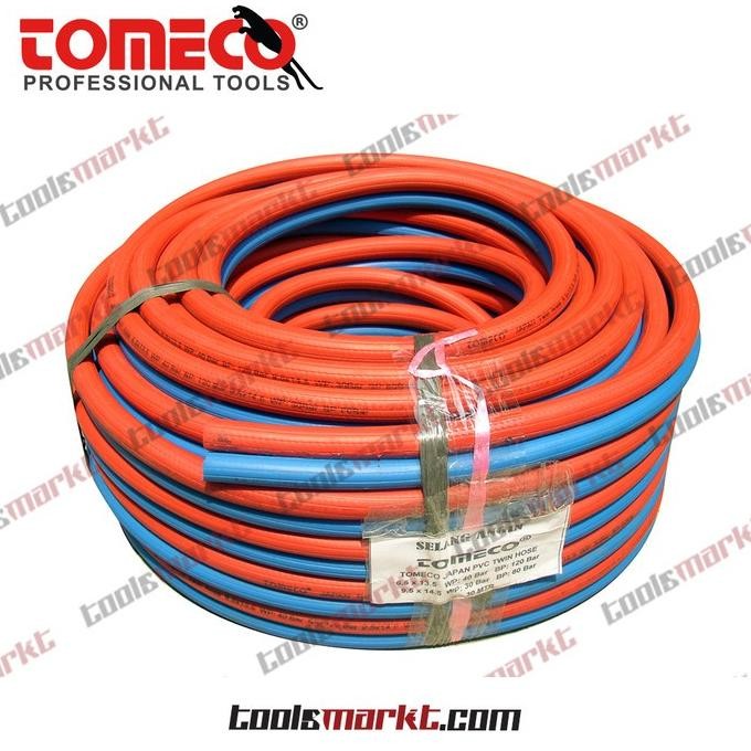 Tomeco Selang Double Twin Line Hose Selang Las 1/4 Inch X 3/8 Inch New Stok