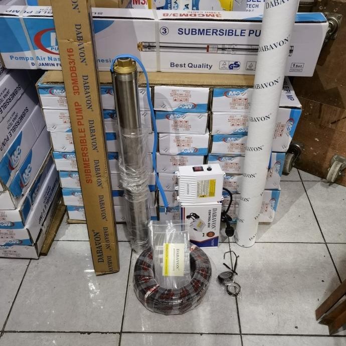 PROMO Pompa Satelit 3 Dabavon 0.75 HP plus kabel tembaga 50mtr