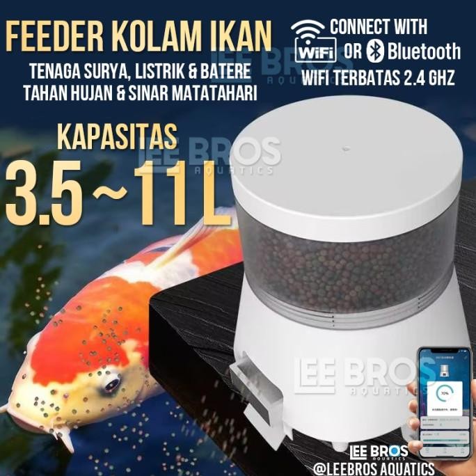 Fish Feeder  Automatic / Feeder Ikan Otomatis / Auto Feeder Koi / Smart Fish Feeder /Autofeeder Pond