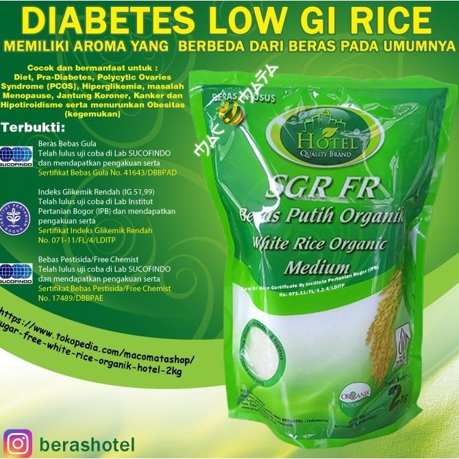 

Sugar Free White Rice Hotel - Beras Diabetes Index Glikemik Rendah