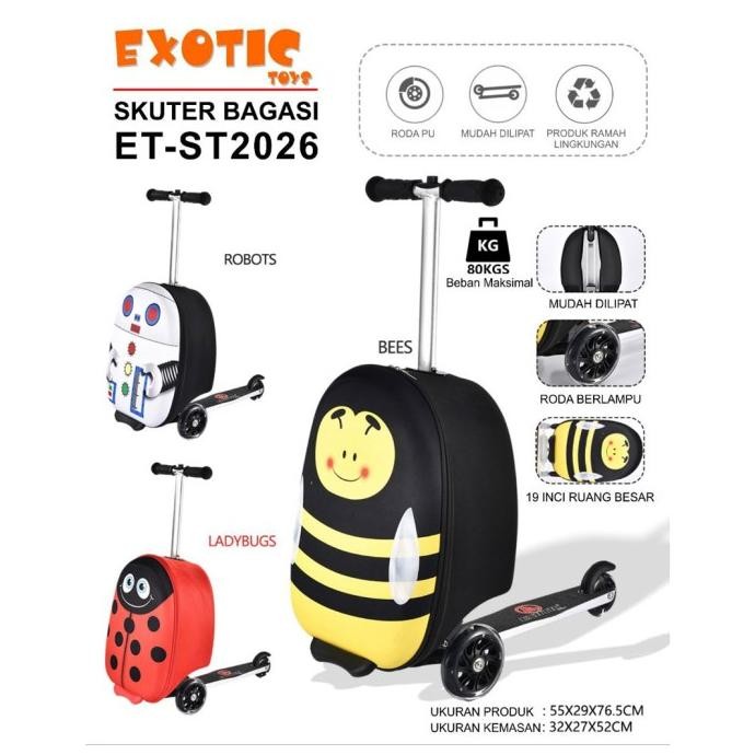 Murah Skuter Anak Exotic Scooter St2026 (Koper) Al Mix