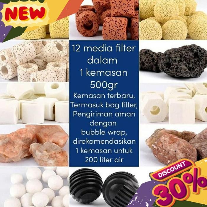 TERBAIK MEDIA FILTER AKUARIUM 12 IN 1 AQUABLUE RUMAH BAKTERI FILTER AKUARIUM UP TODAY SELL