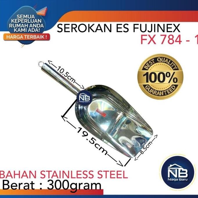 

Terlaris Serokan Es Batu Stainless 30Cm Fujinex Serokan Tepung / Biji Kopi / Beras