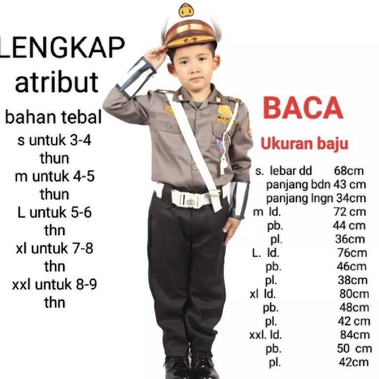 New Baju Polisi Anak Lengkap