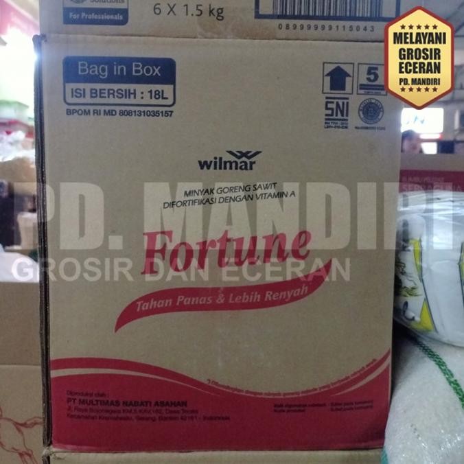 

EXP LAMA MINYAK GORENG FORTUNE 18L / 18 L / BIB / BAG IN BOX / FORTUNE BIB